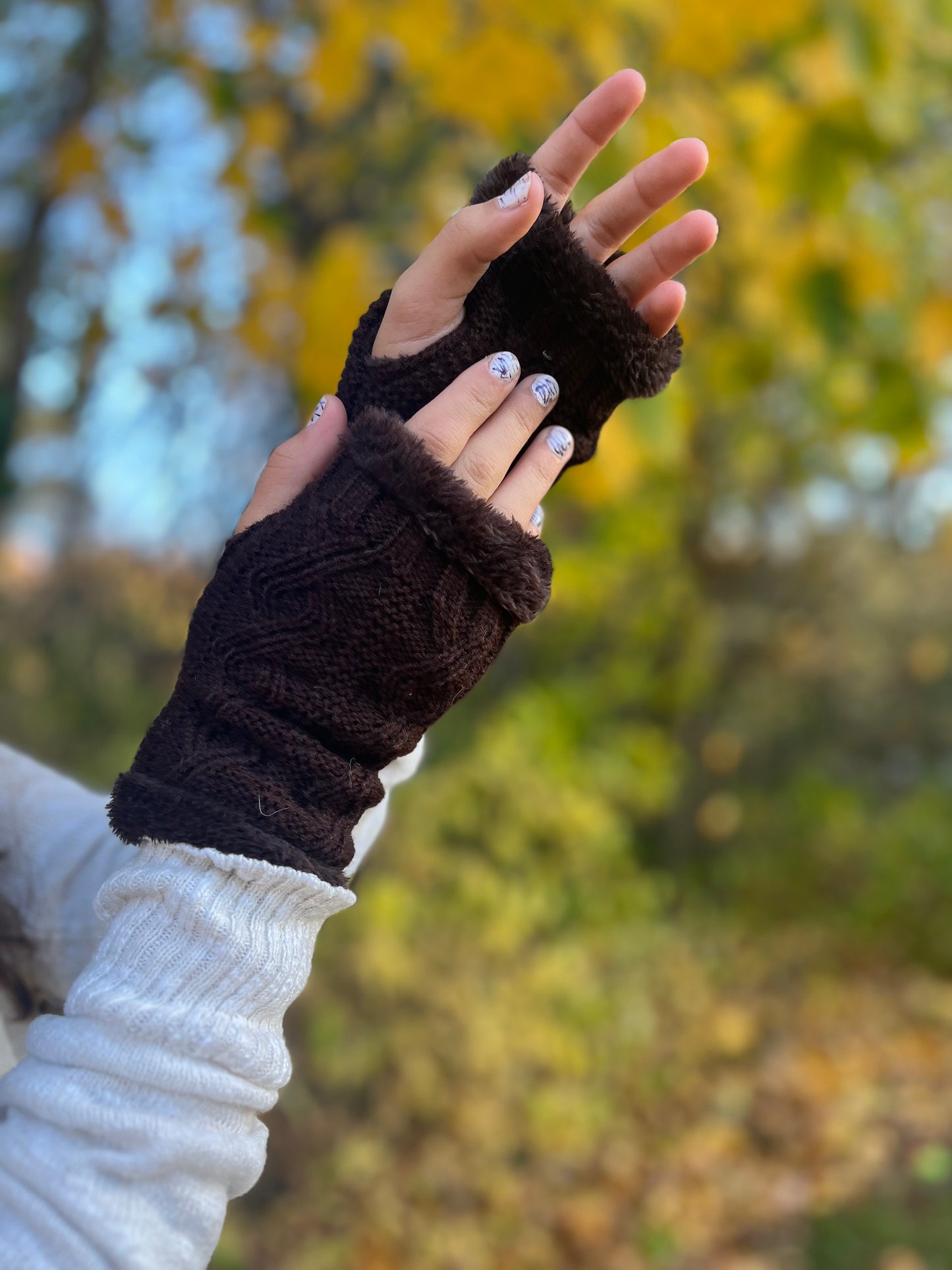 Fleece Lined Fingerless Gloves